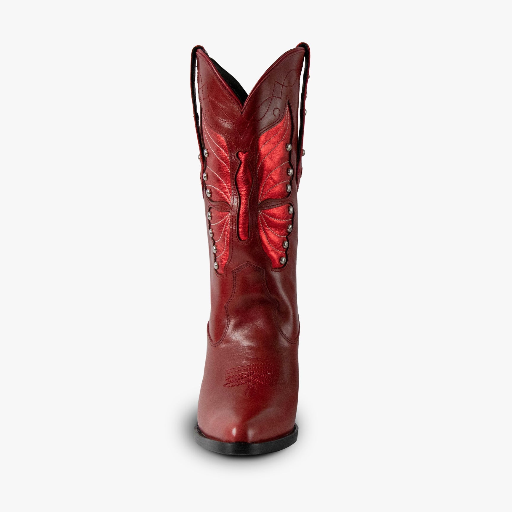 botas de cuero botas de cuero mujer botas de moda botas de piel para mujer de moda botas bala di gala botas en tendencia botas rojas metallic boots botas rojas en tendencia botas metalicas en color rojo botas con pop de color outfits con pop rojo